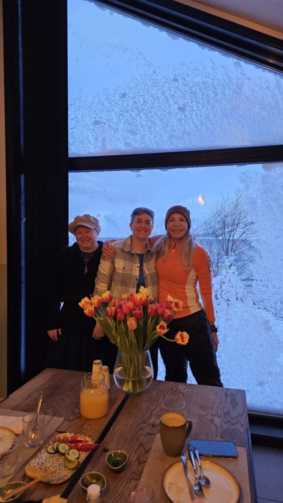 Judith, Mika, and Mika's mom in Norway.